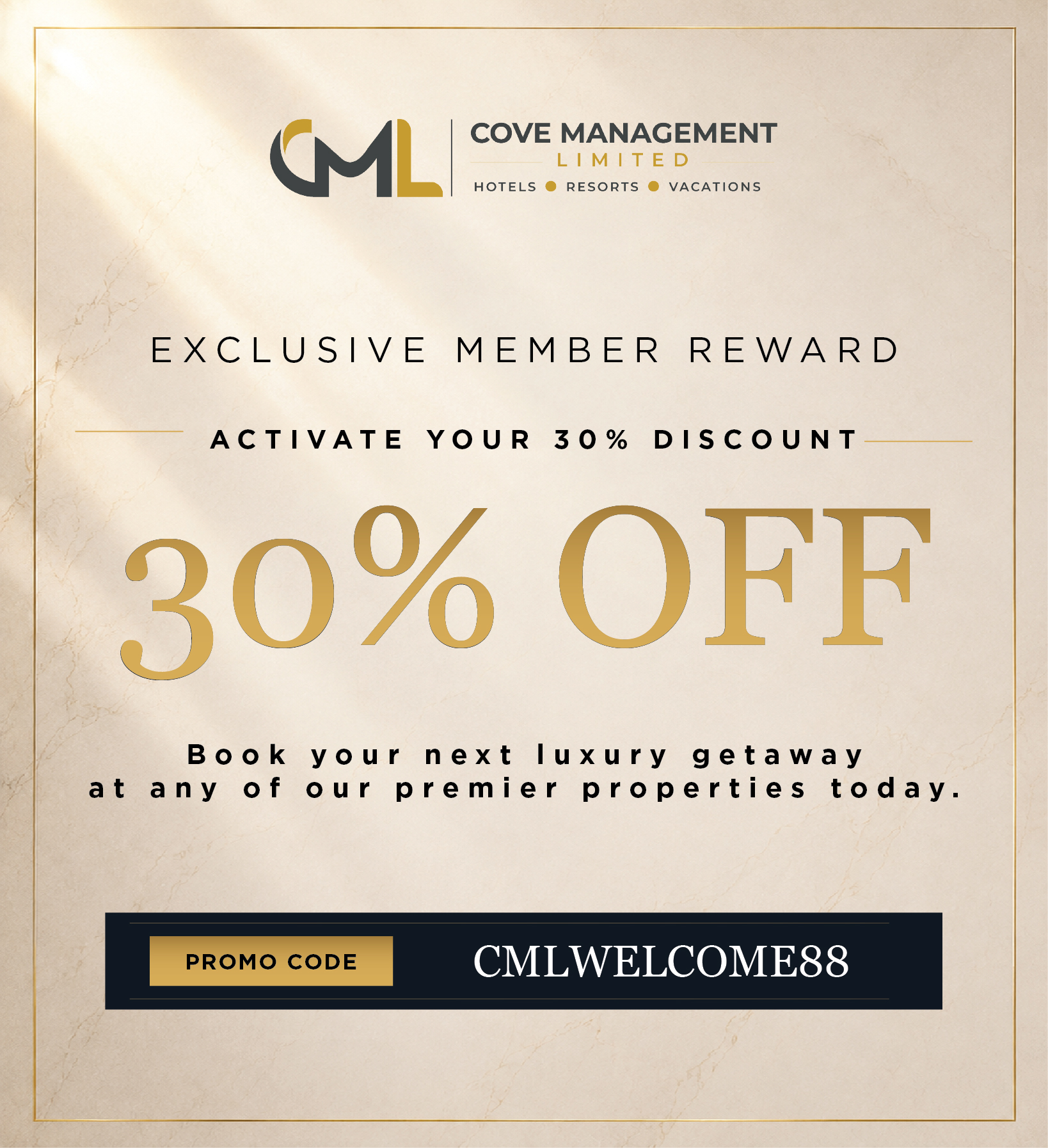 CML 30% OFF Reward